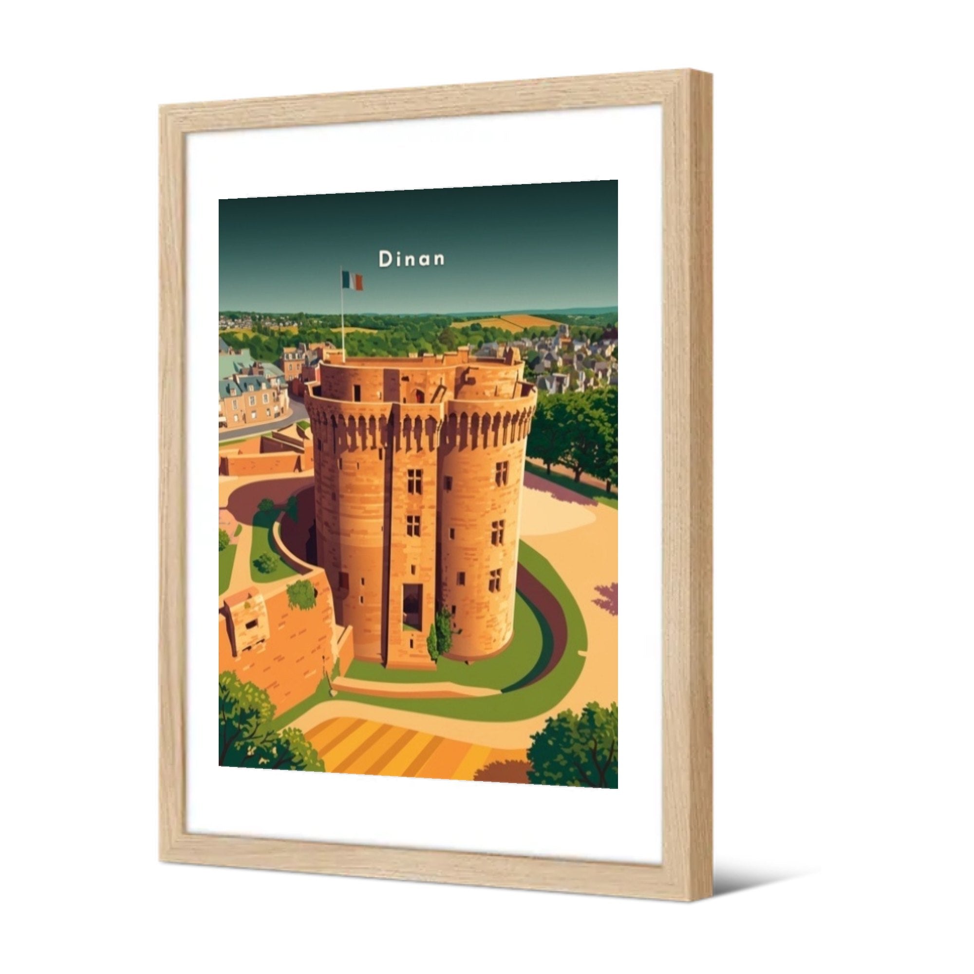 Le donjon de la duchesse Anne — Pôdevache, encadrée, vue de trois quarts