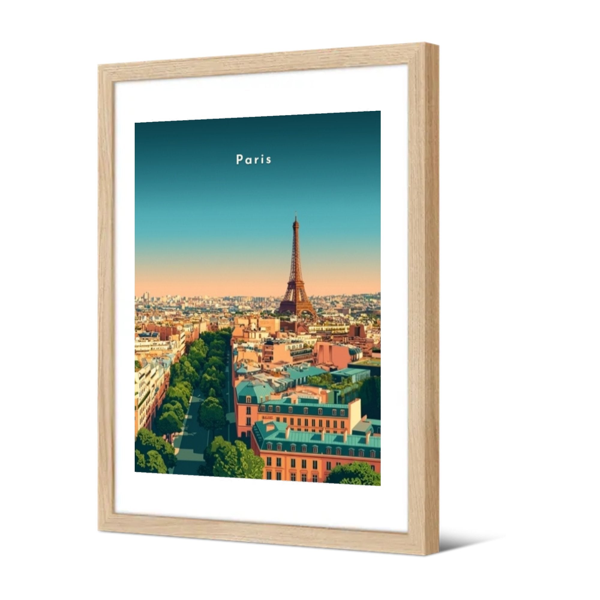 Panorama sur la tour Eiffel — Pôdevache, encadrée, vue de trois quarts
