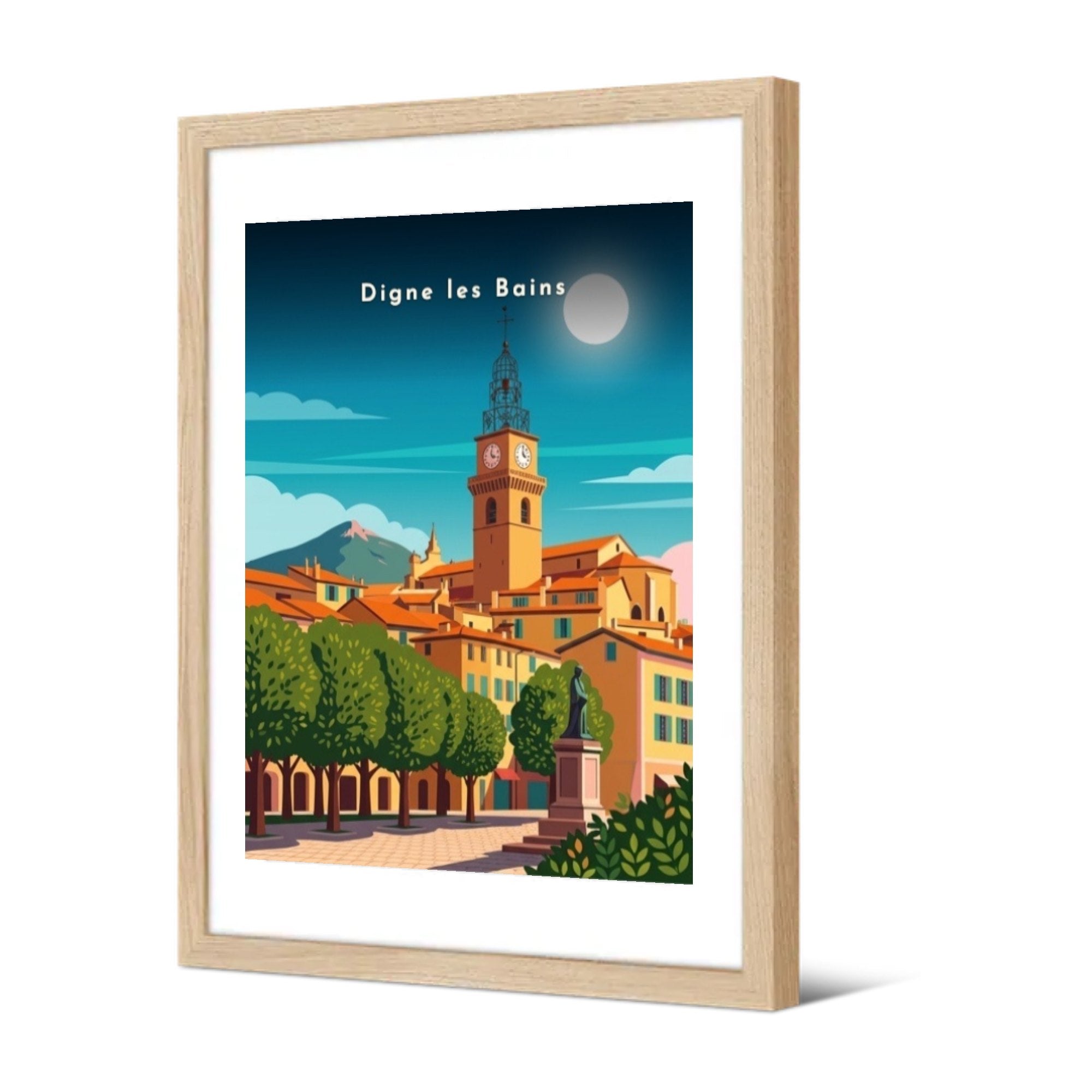 Place Gassendi et campanile — Pôdevache, encadrée, vue de trois quarts