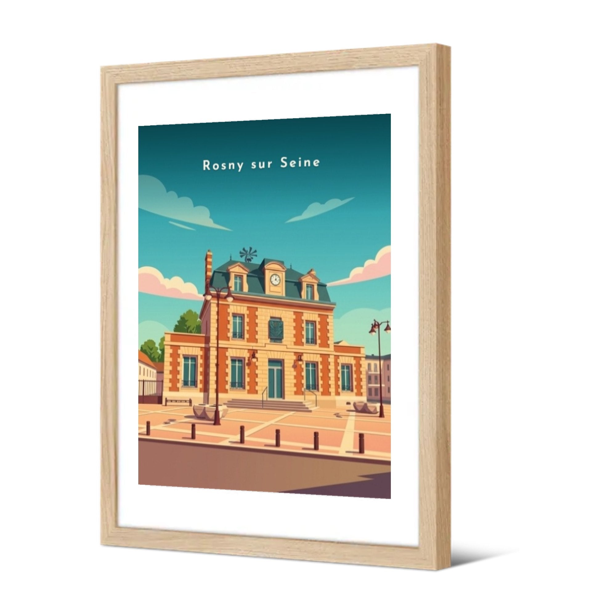 L'Hôtel de Ville — Pôdevache, encadrée, vue de trois quarts