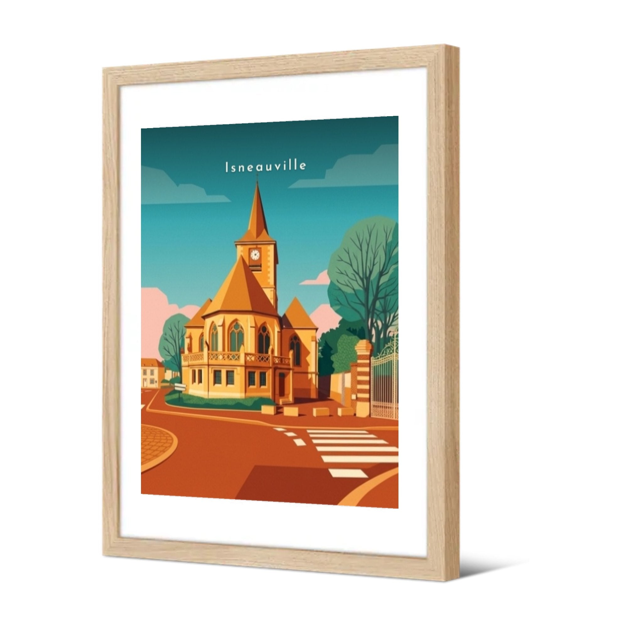 L'église Saint-Léger depuis la rue — Pôdevache, encadrée, vue de trois quarts