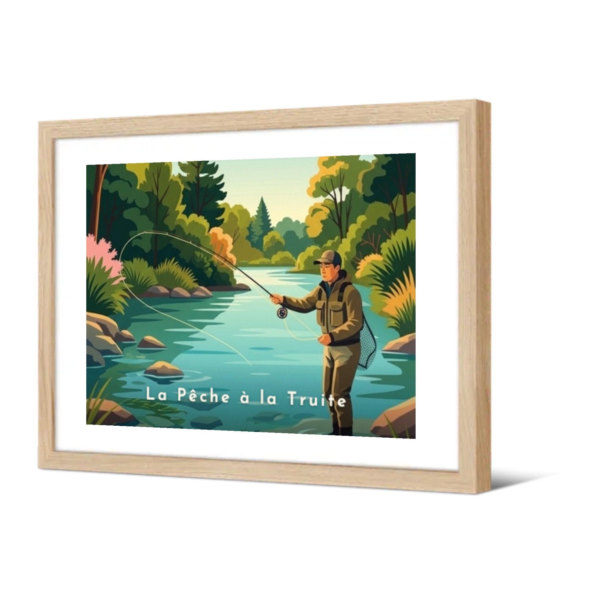 La Pêche à la Truite — Pôdevache, encadrée, vue de trois quarts