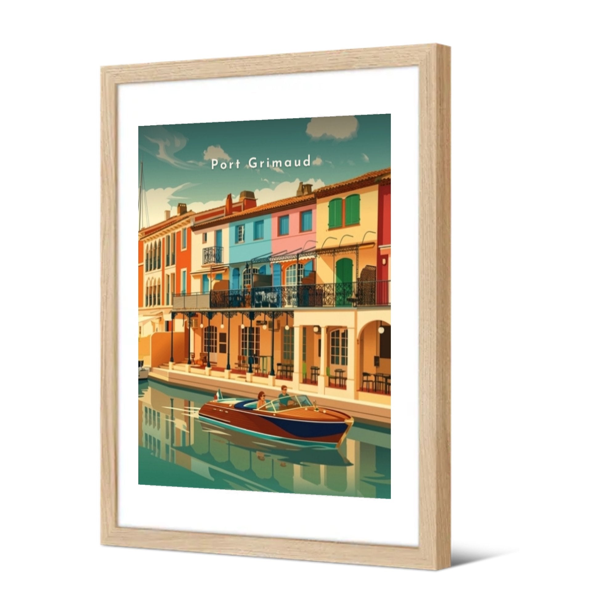 Port Grimaud — Pôdevache, encadrée, vue de trois quarts