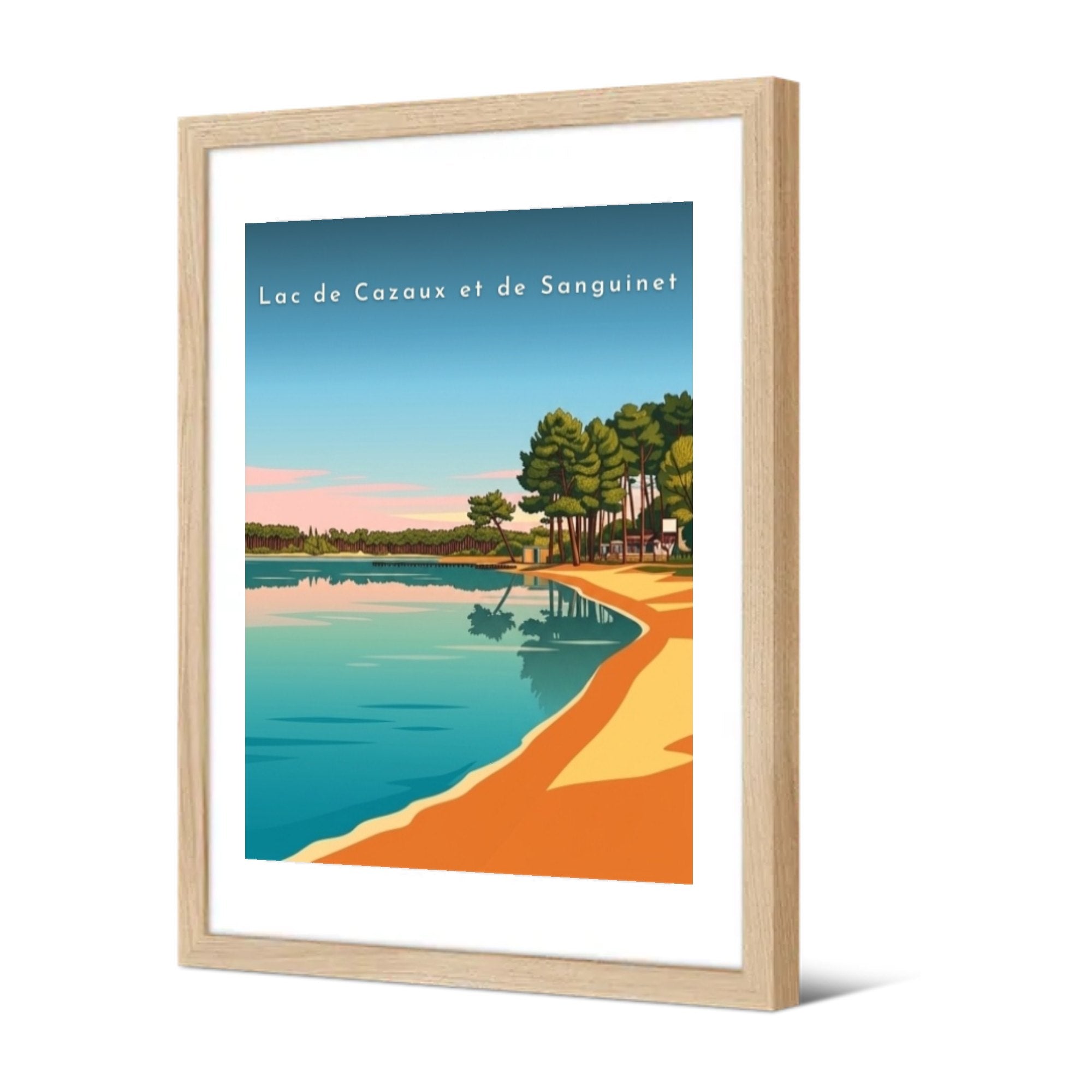 Lac de Cazaux et de Sanguinet — Pôdevache, encadrée, vue de trois quarts