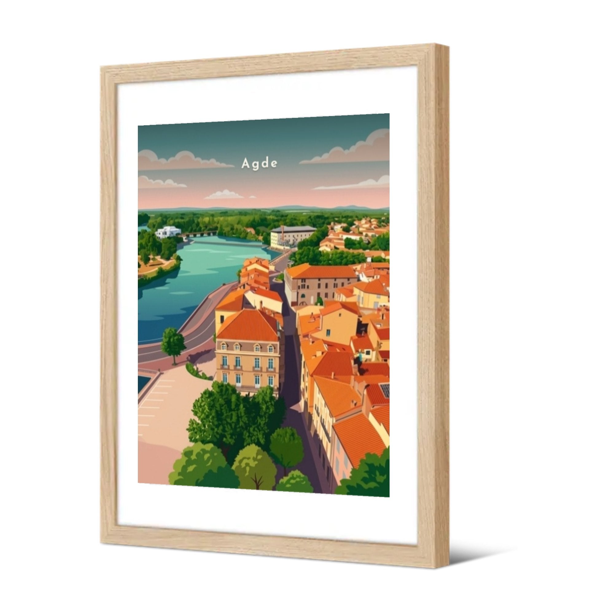 Les quais de l'Hérault — Pôdevache, encadrée, vue de trois quarts