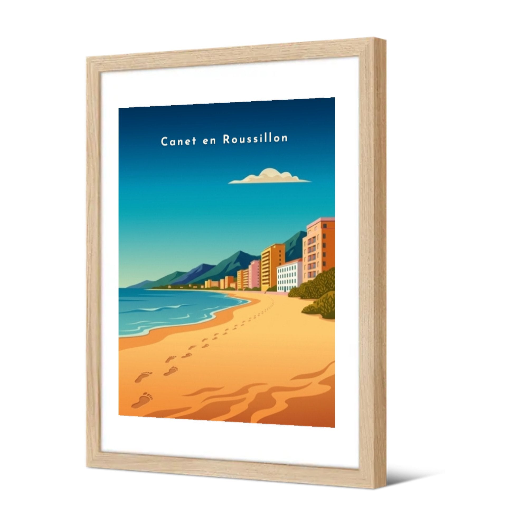 Les Albères depuis la plage — Pôdevache, encadrée, vue de trois quarts