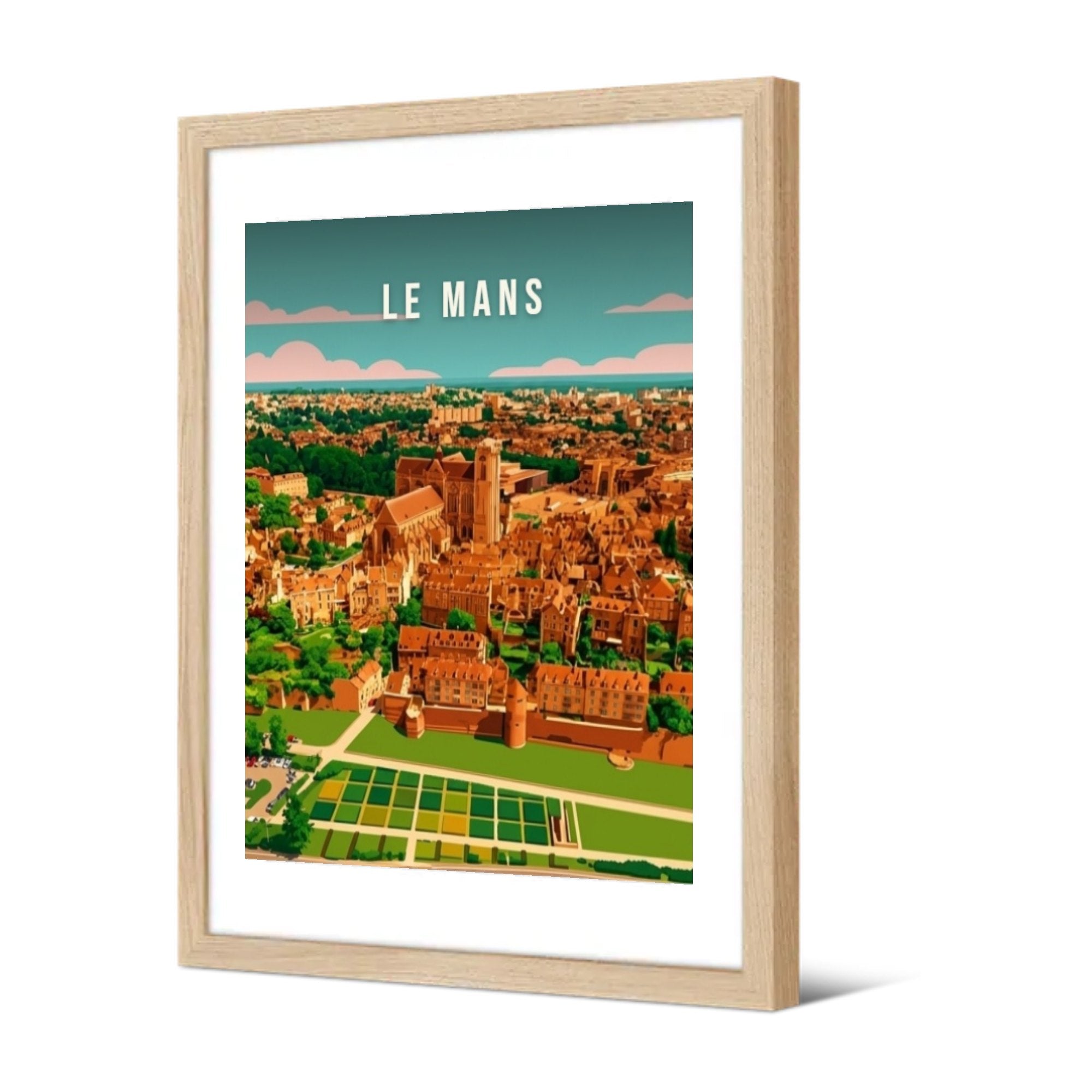 L'enceinte romaine et les parterres — Pôdevache, encadrée, vue de trois quarts