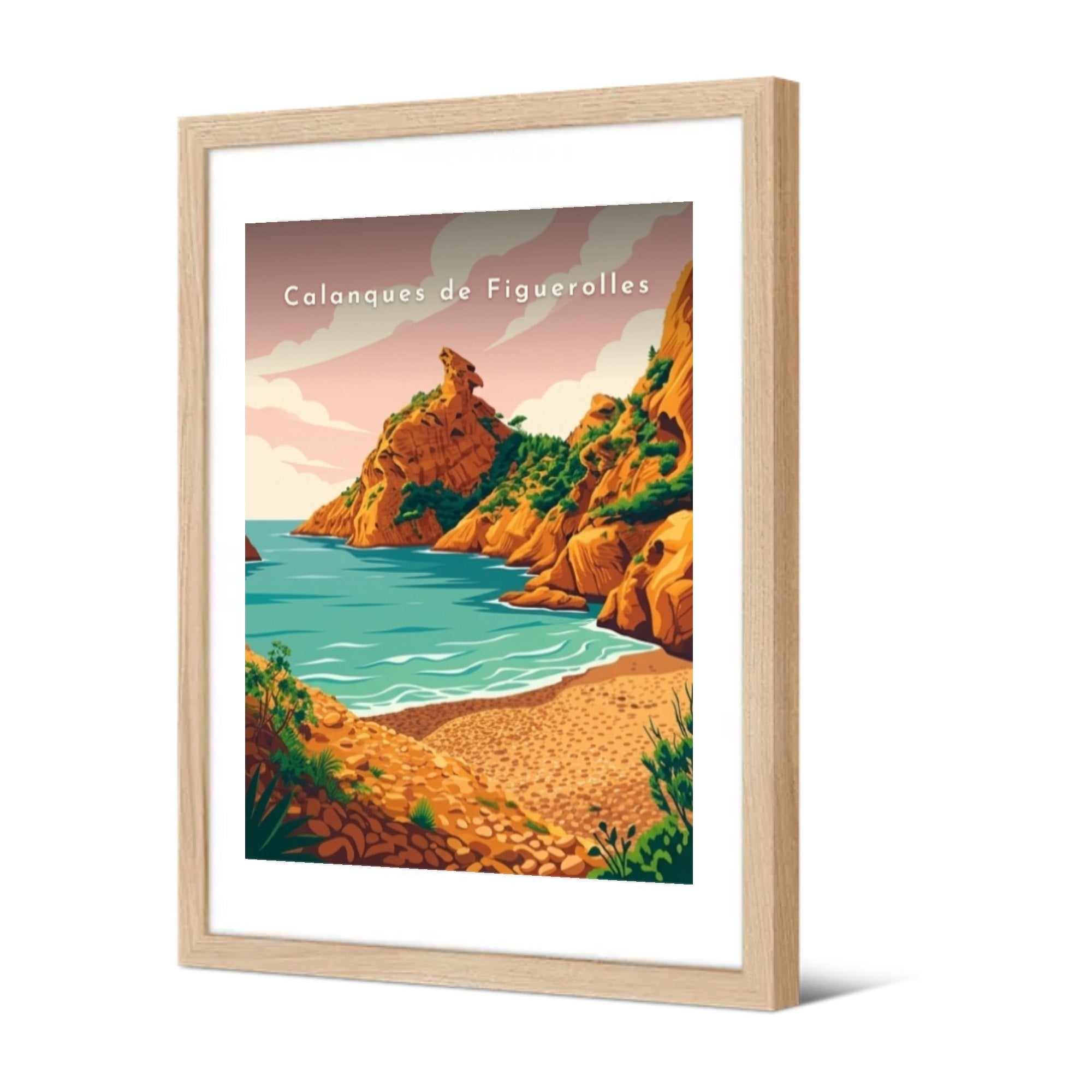 Calanques de Figuerolles — Pôdevache, encadrée, vue de trois quarts