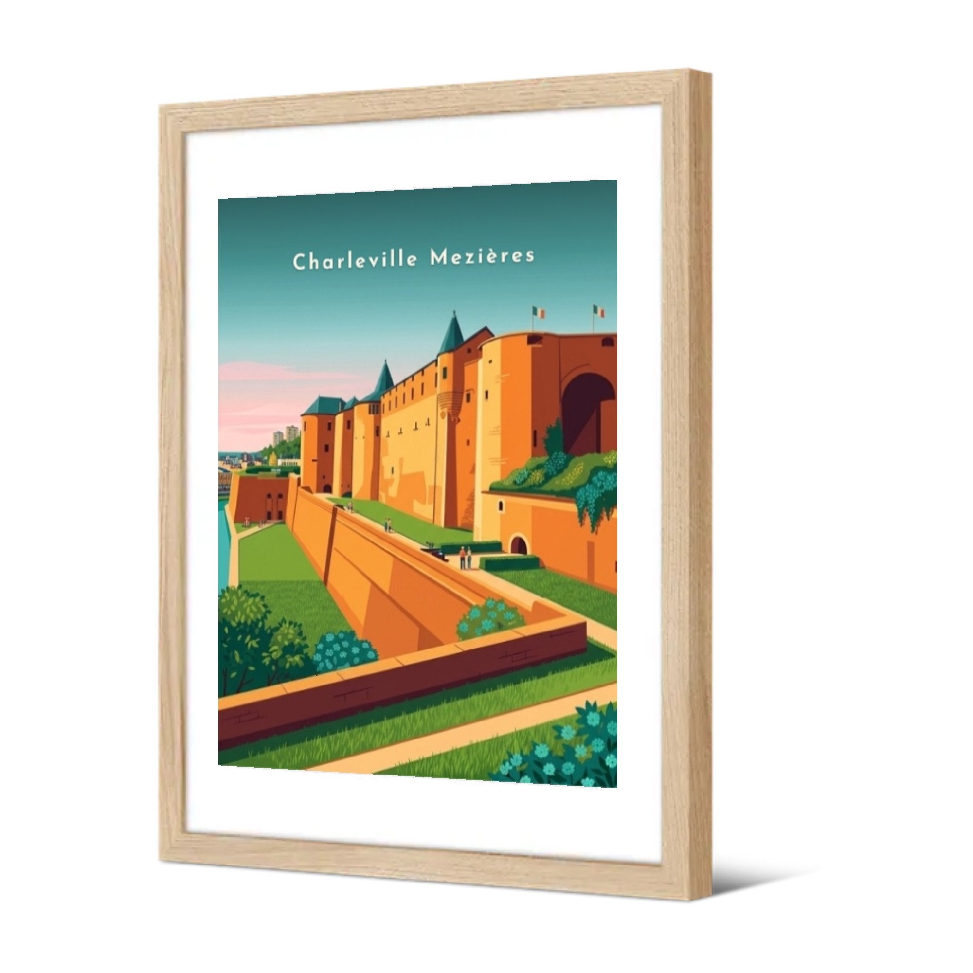 Les remparts de Mézières — Pôdevache, encadrée, vue de trois quarts