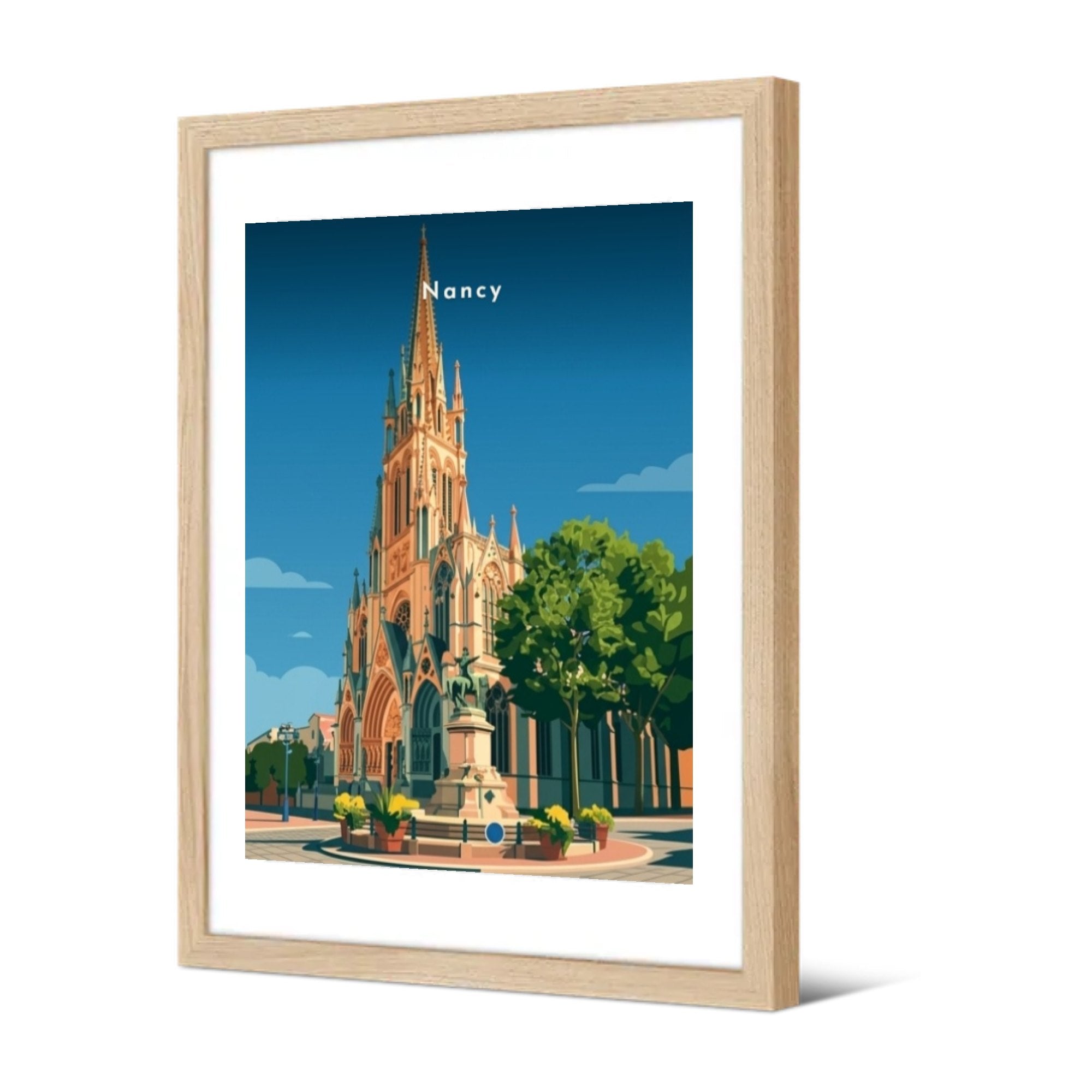 Basilique Saint-Epvre — Pôdevache, encadrée, vue de trois quarts