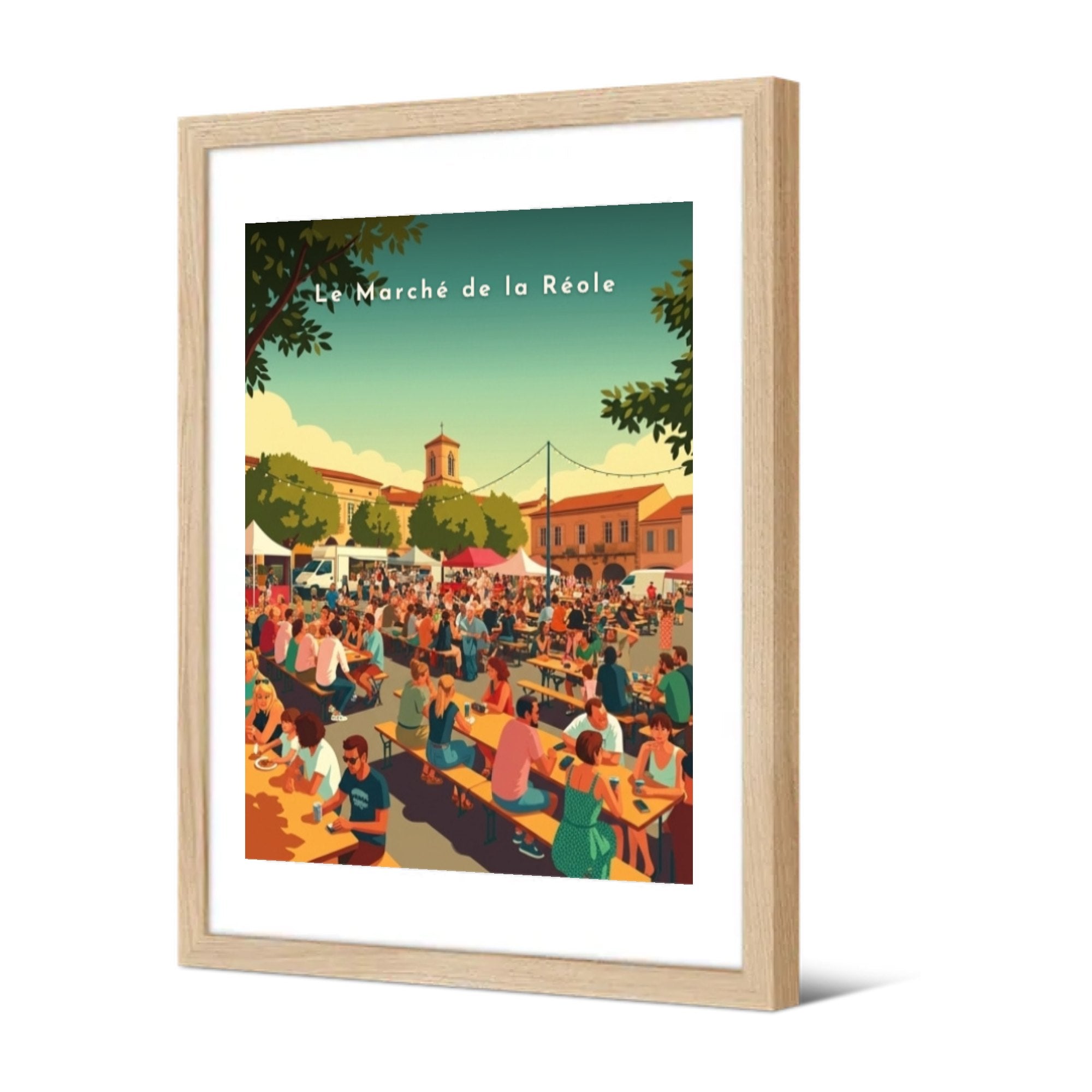 Le Marché de la Réole — Pôdevache, encadrée, vue de trois quarts