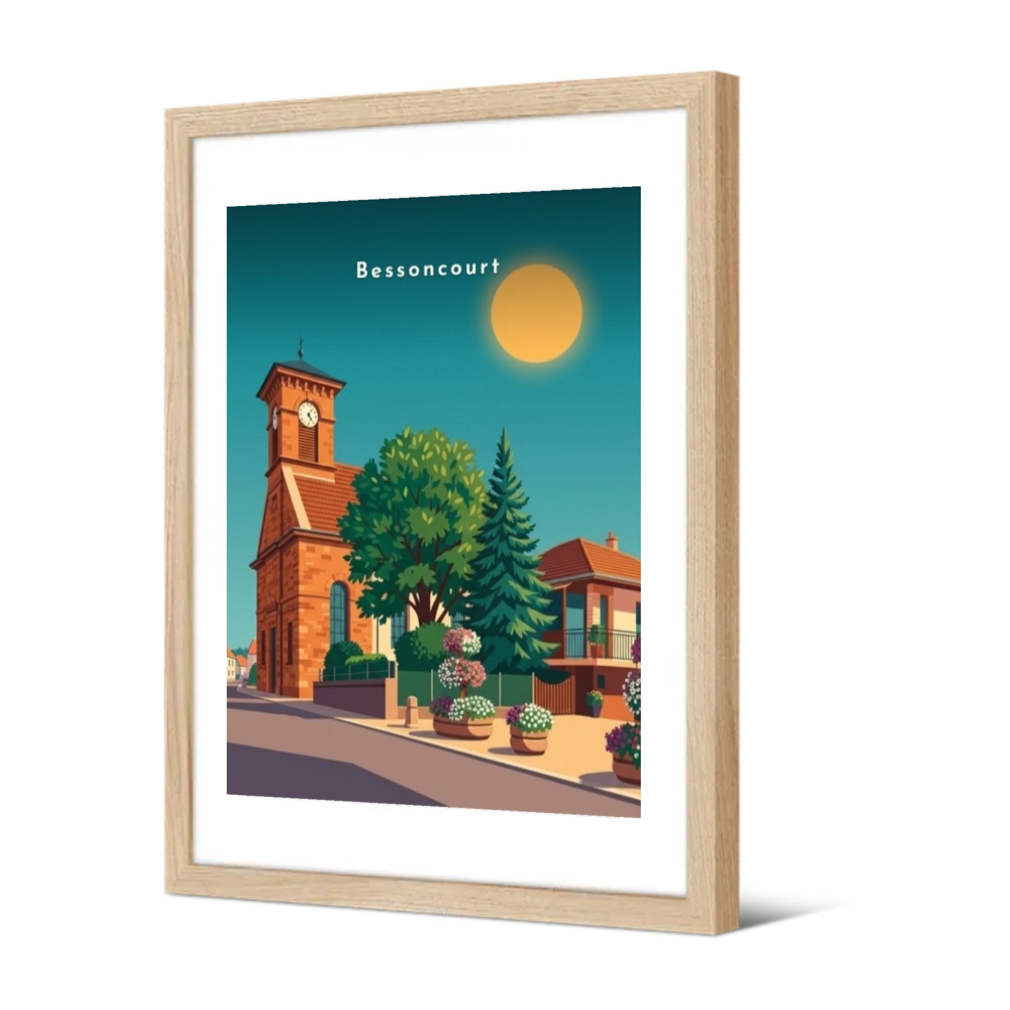 L'église Sainte-Suzanne depuis la rue — Pôdevache, encadrée, vue de trois quarts