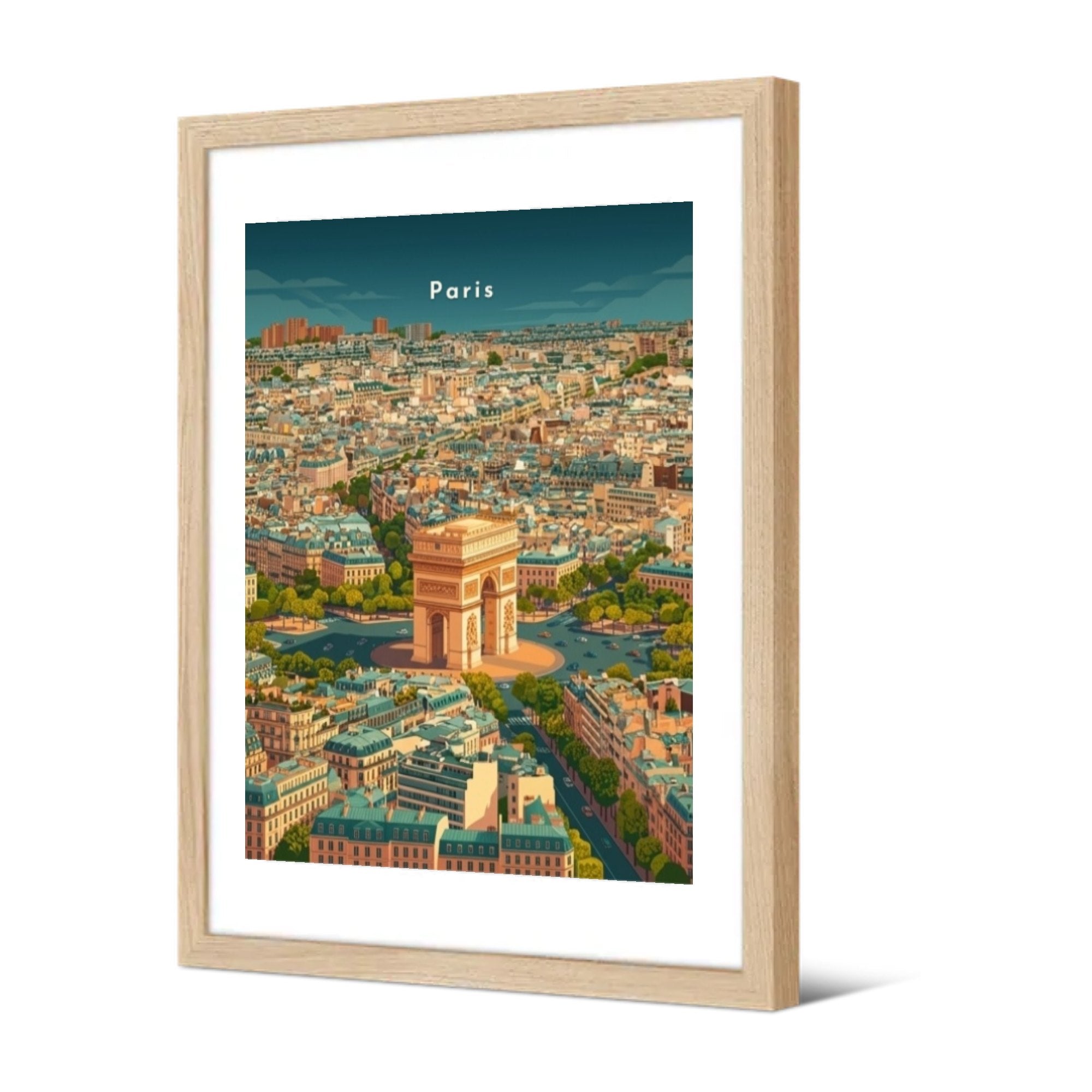 Vue aérienne sur la place de l'Étoile — Pôdevache, encadrée, vue de trois quarts