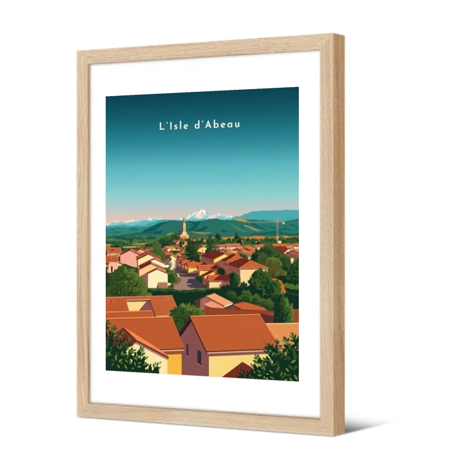 Le vieux bourg et les Alpes — Pôdevache, encadrée, vue de trois quarts