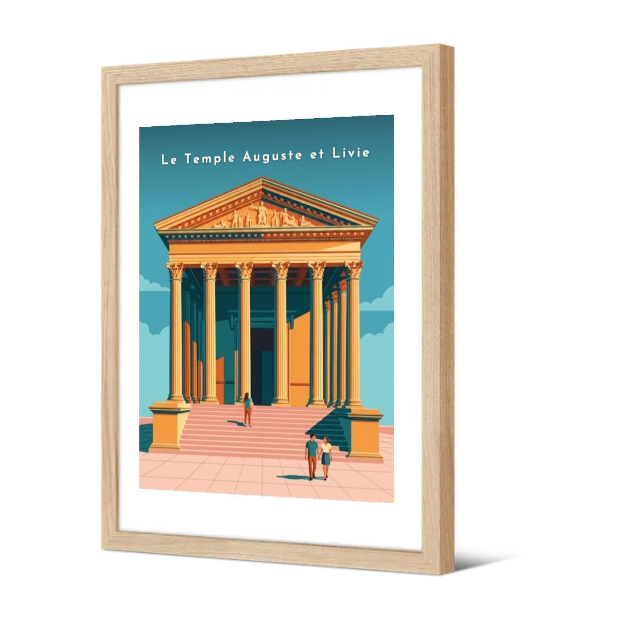 Le Temple Auguste et Livie — Pôdevache, encadrée, vue de trois quarts