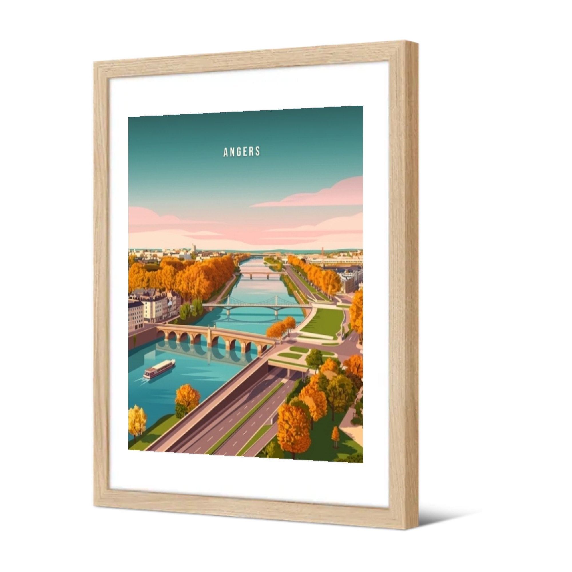 La Maine et le pont de Verdun — Pôdevache, encadrée, vue de trois quarts