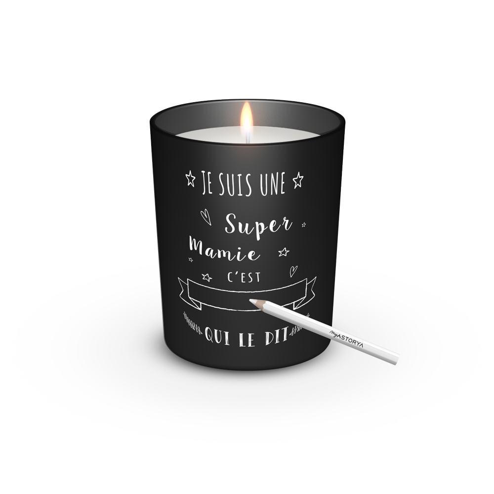 Bougie ardoise Super Mamie