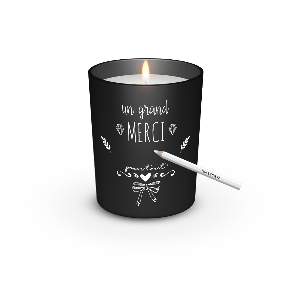 Bougie ardoise Merci