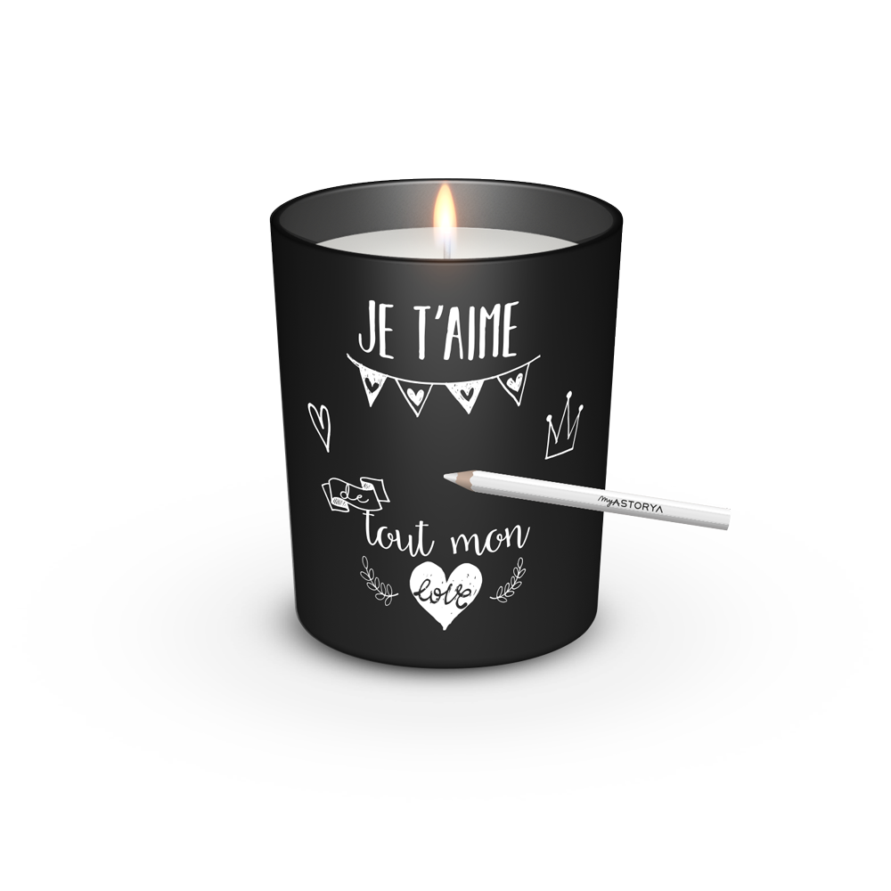 Bougie ardoise Amour