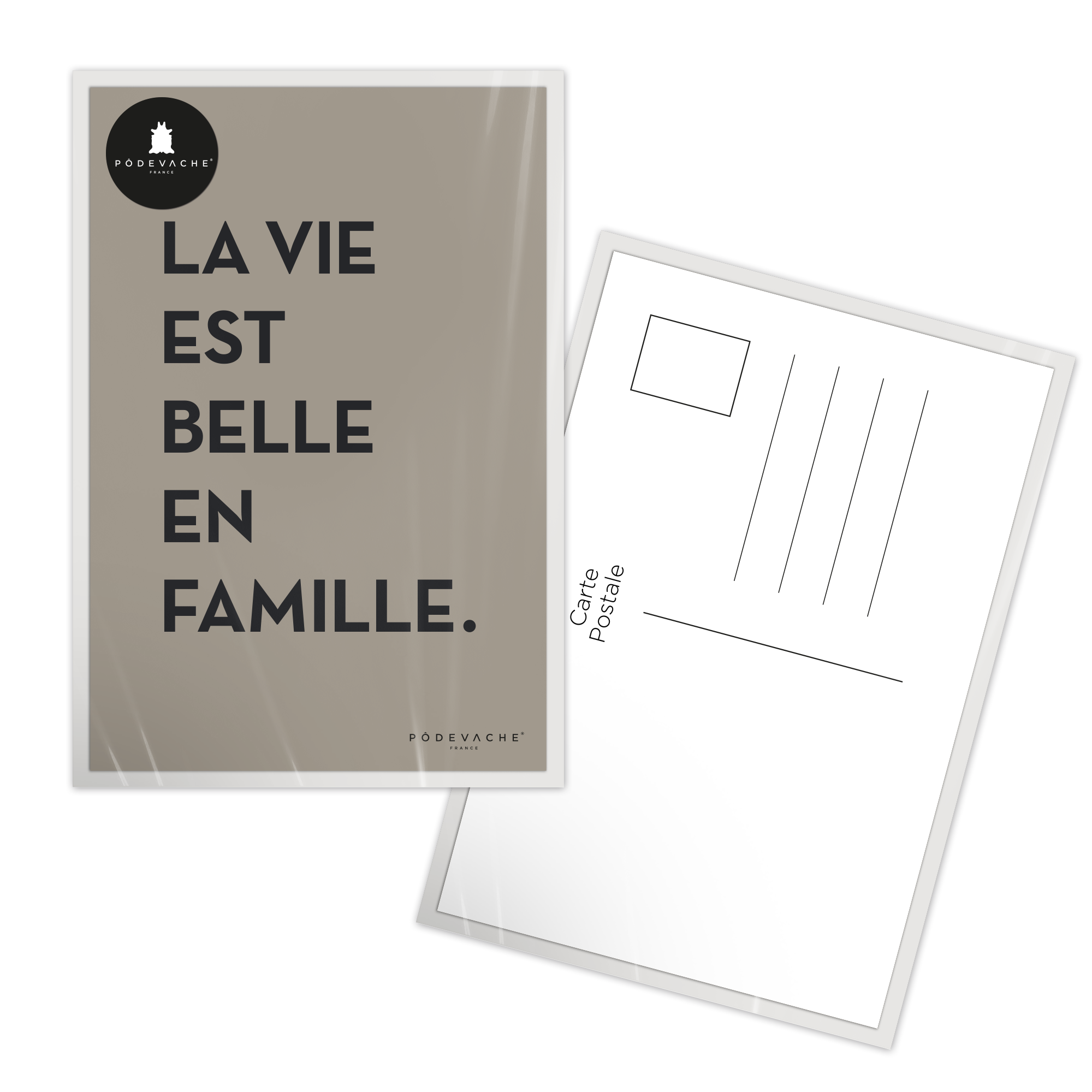 Carte postale message Famille