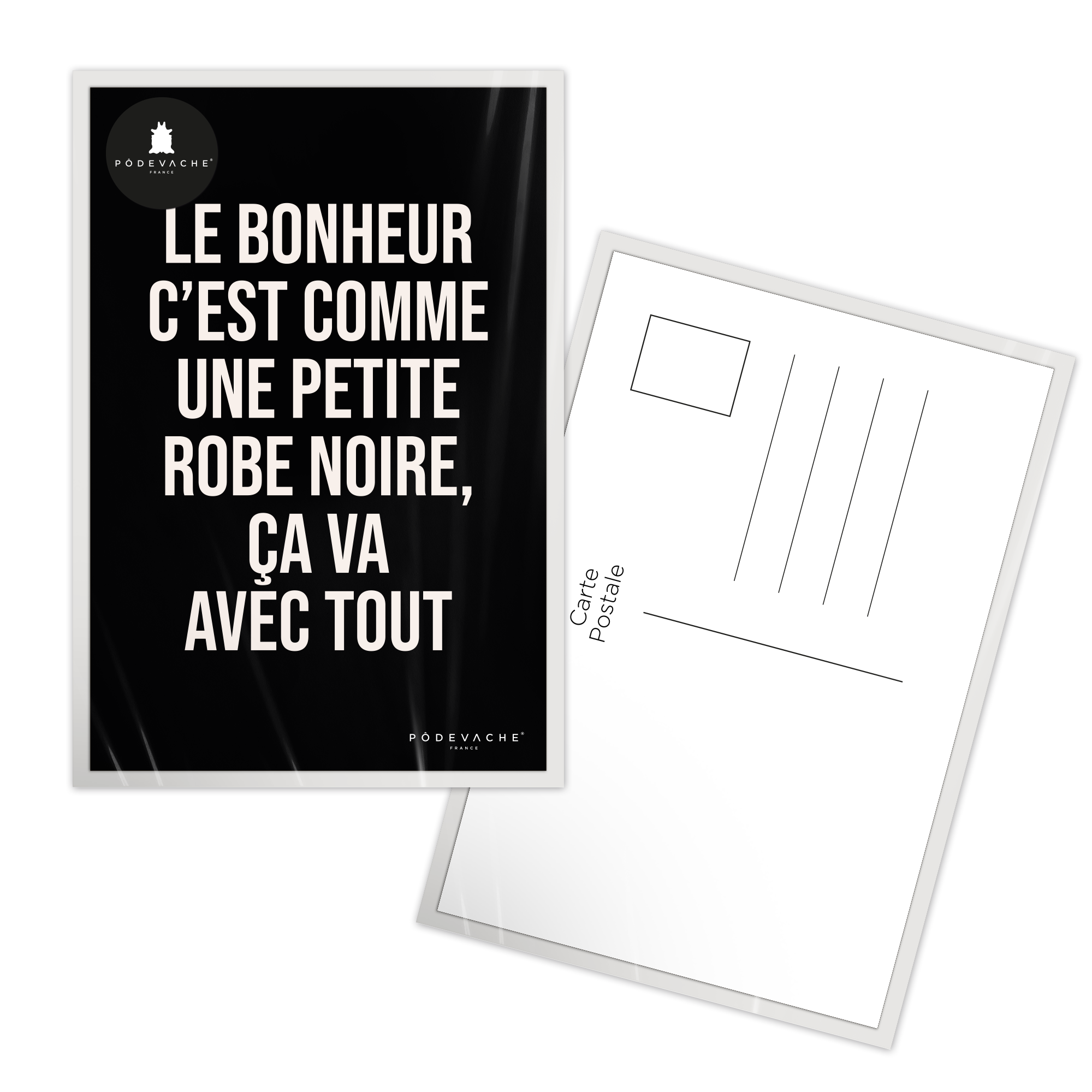 Carte postale message Robe Noire