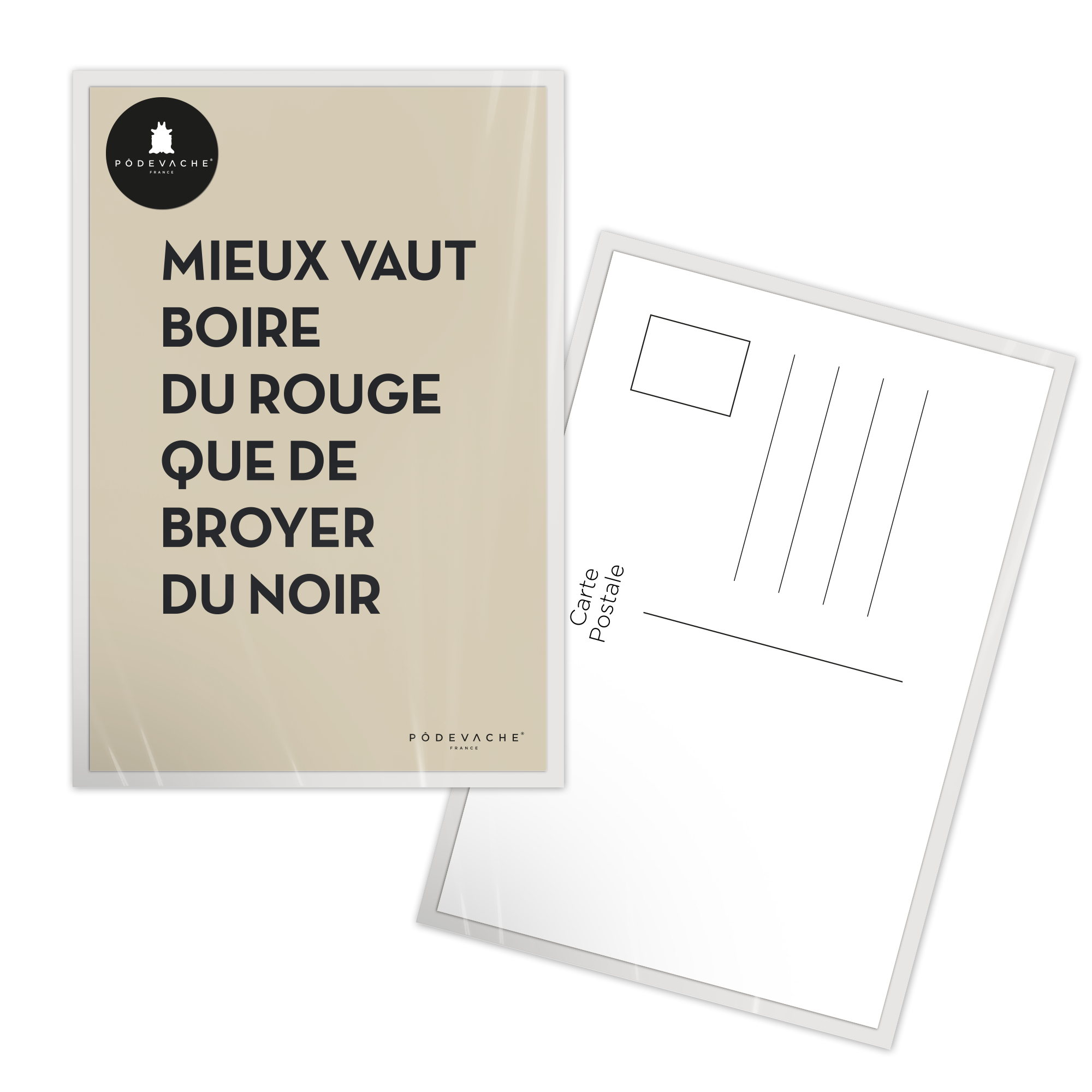 Carte postale message Boire du Rouge