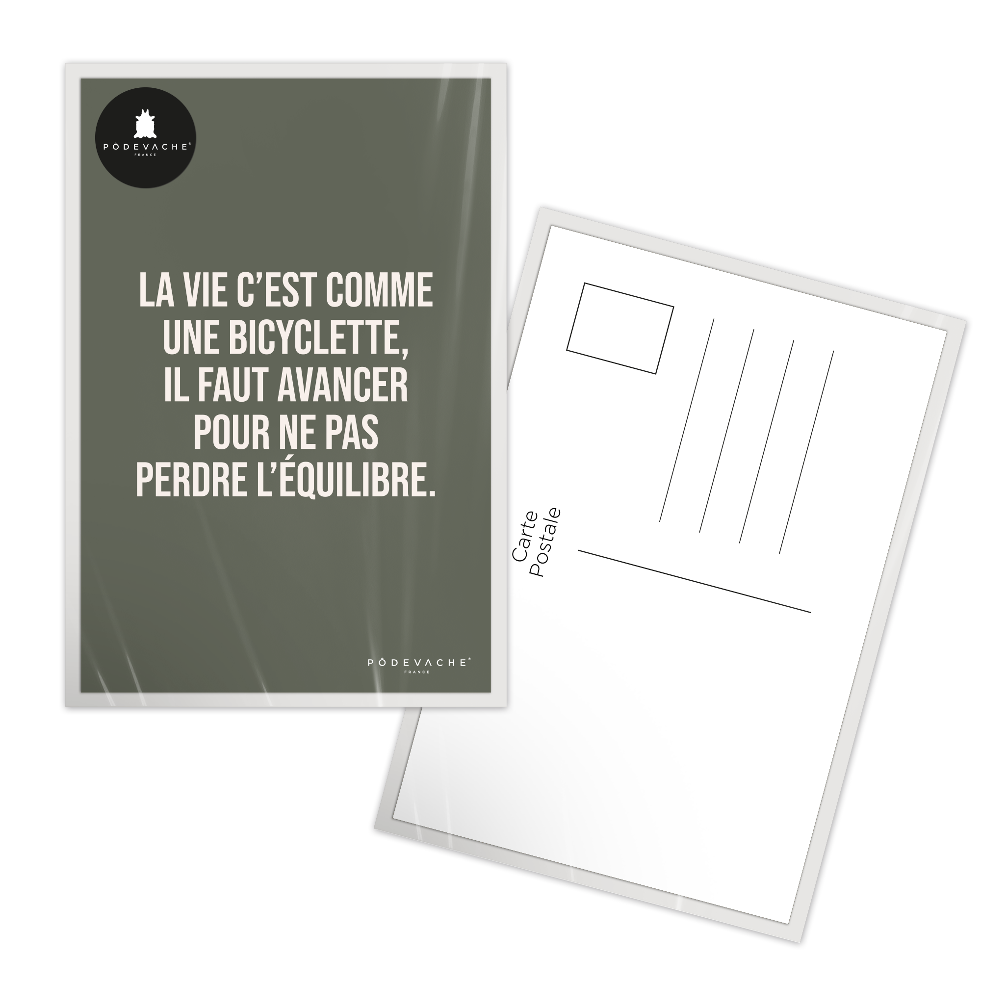 Carte postale message Bicyclette