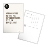 Carte postale en papier — modèle message Paillettes