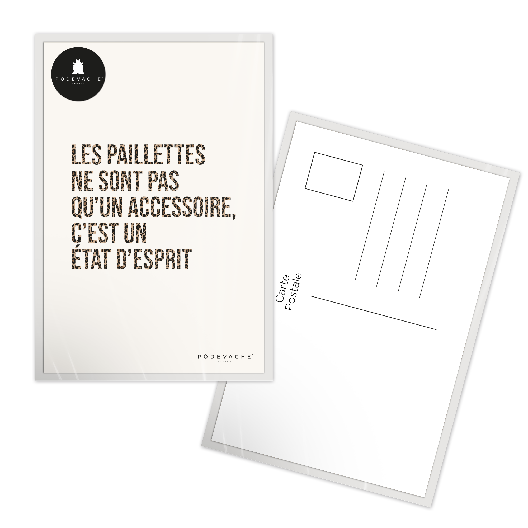 Carte postale message Paillettes