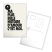 Carte postale en papier — modèle message Plus Belle Histoire