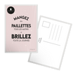 Carte postale en papier — modèle message Mangez Paillettes