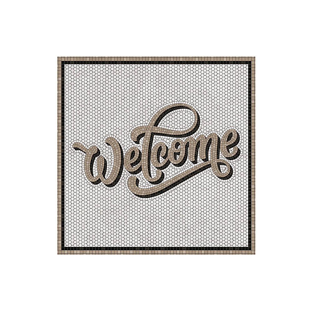 Set of 6 Welcome vinyl coasters