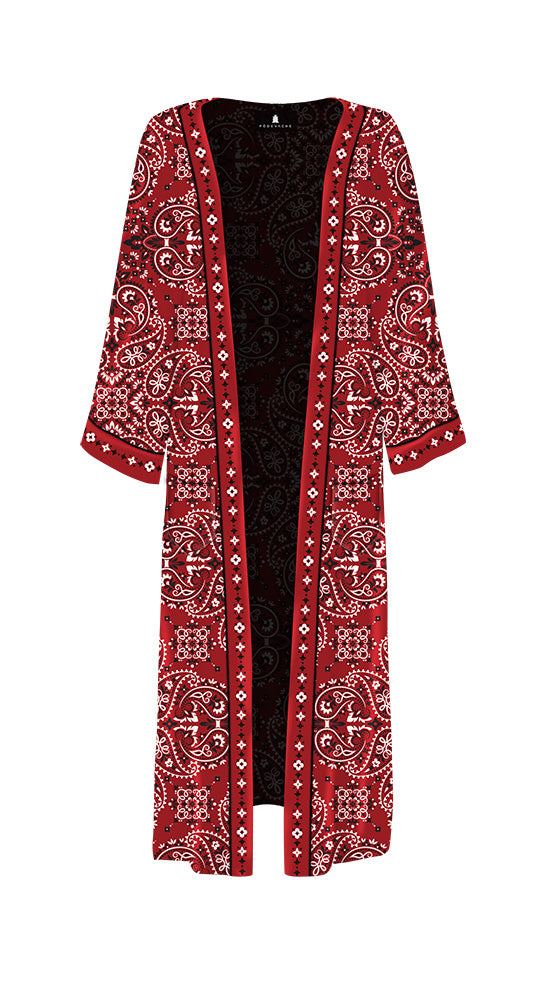 Gangster Short Kimono - Red