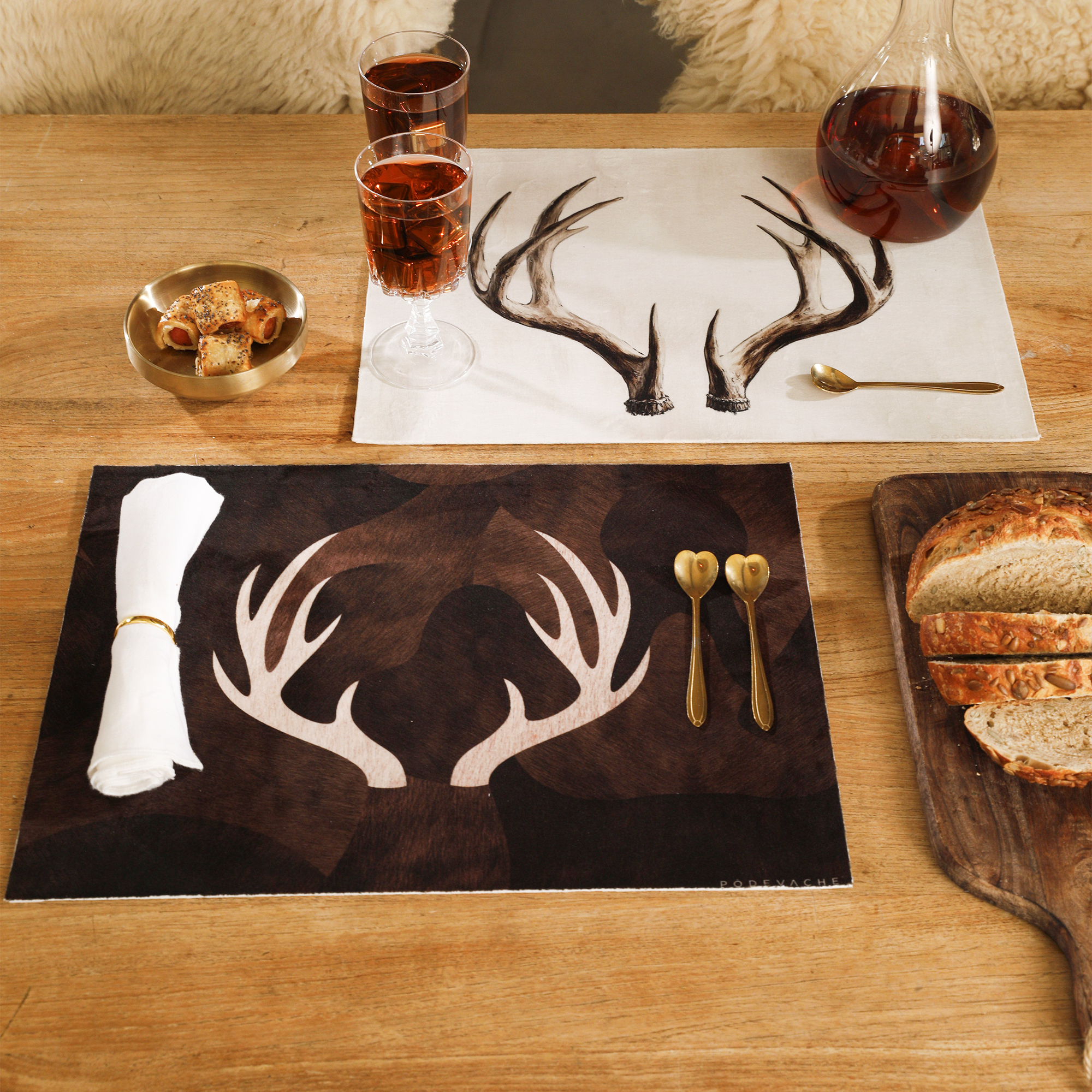 Set de table velours Cornes de Cerf