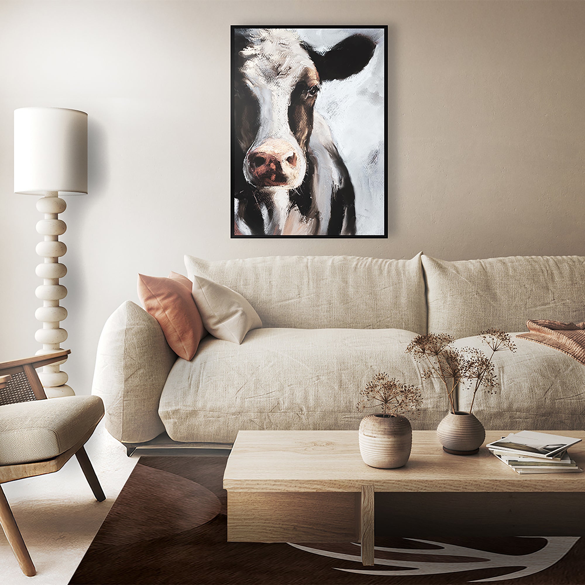 Deer horns vinyl rug