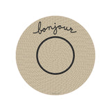 Set de table en vinyle rond — modèle Kea Bonjour, inspiration bord de mer