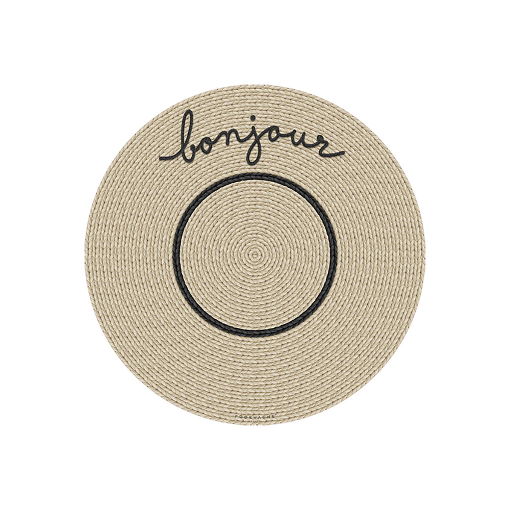 Set of 6 Kea Bonjour vinyl coasters