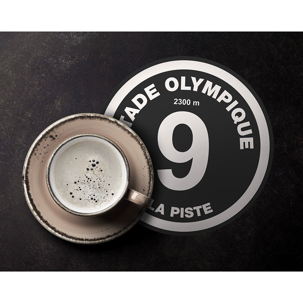 Set of 6 Piste Noire vinyl coasters