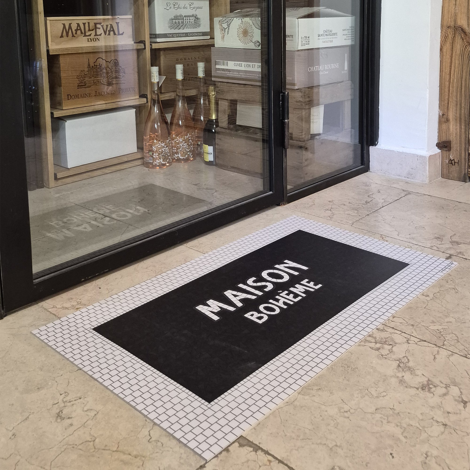 Tapis vinyle personnalisé Metro Blanc