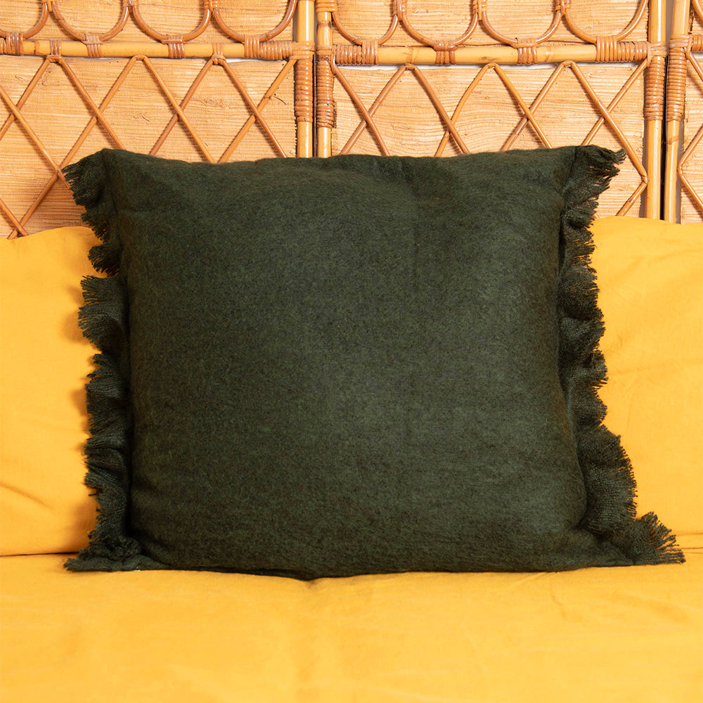 Mohair plain fir cushion