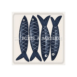 Dessous de verre en vinyle carré — modèle Saranda, inspiration bord de mer