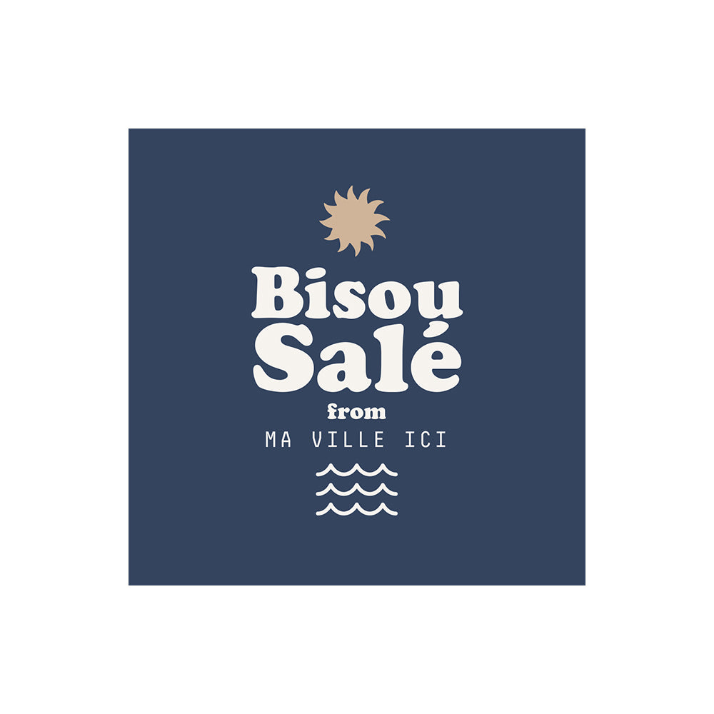 Set of 6 personalized vinyl coasters Bisou Salé