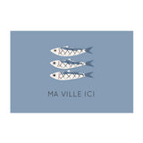 Little Fishes personalized vinyl rug