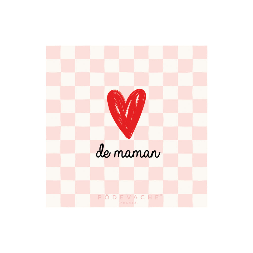 Lot de 6 dessous de verre vinyle Coeur de Maman