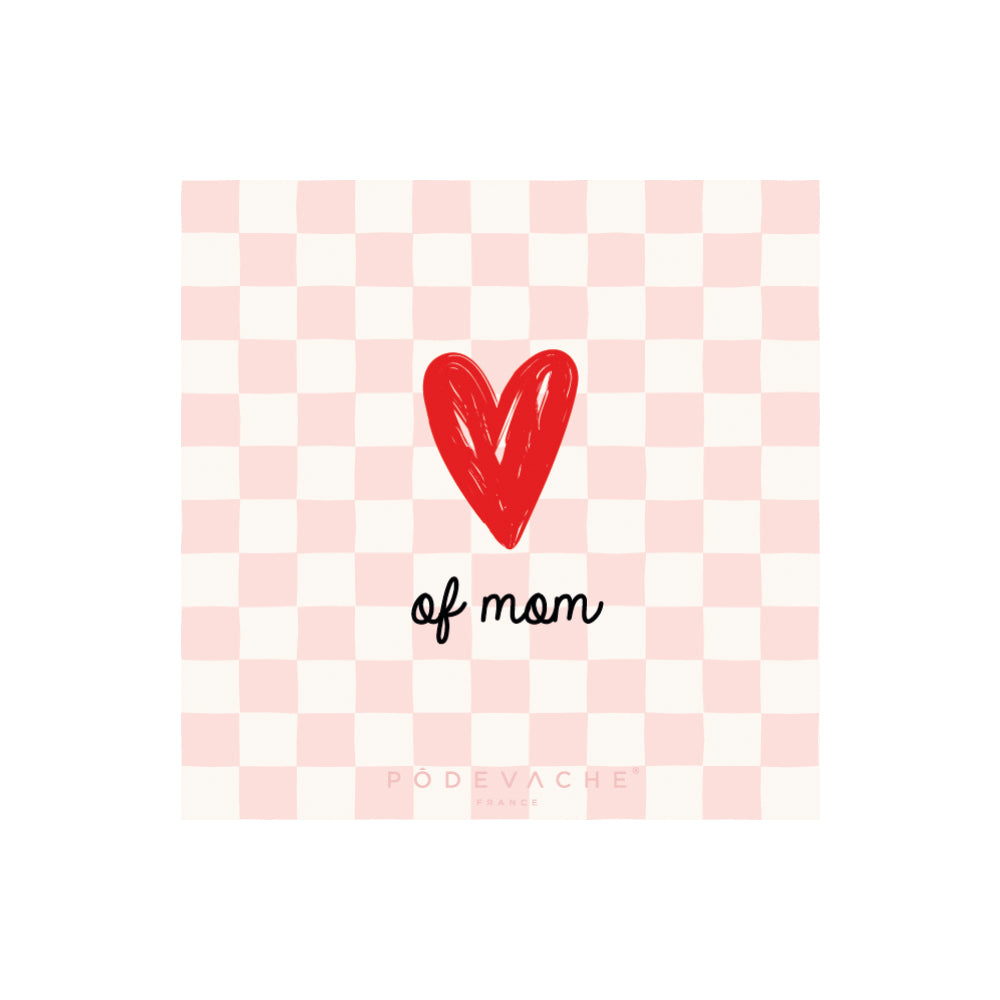 Set of 6 vinyl coasters Coeur de Maman