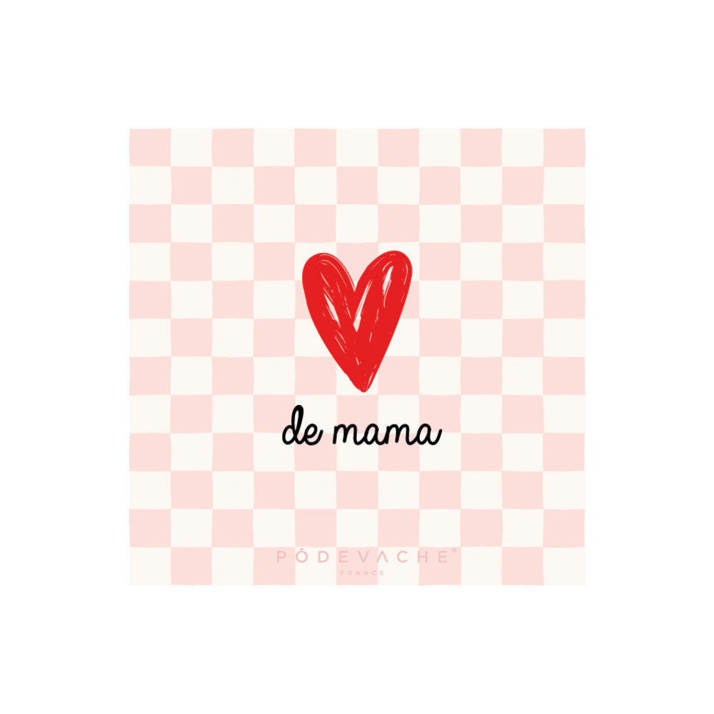 Set of 6 vinyl coasters Coeur de Maman