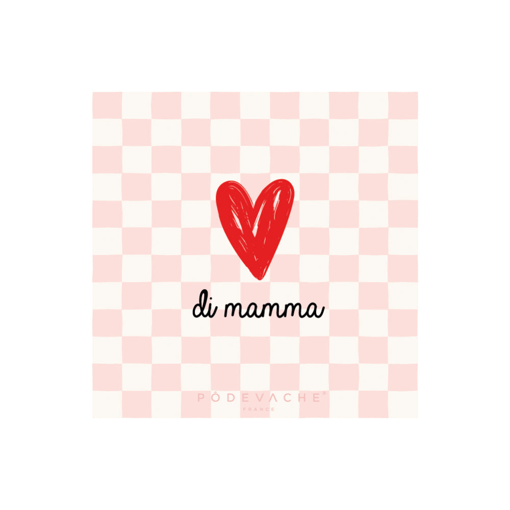 Set of 6 vinyl coasters Coeur de Maman