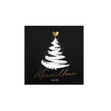 Dessous de verre en vinyle carré — modèle White Tree, décor de Noël