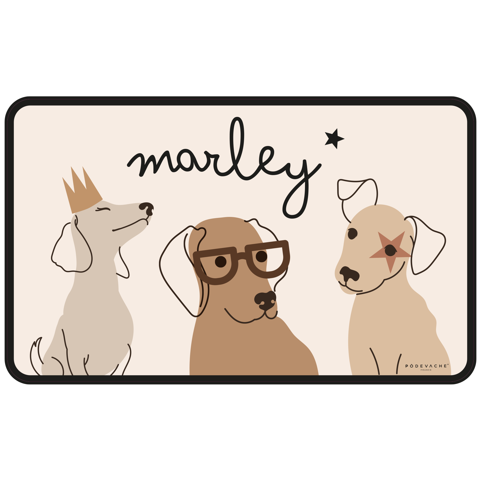 Dog Customizable Vinyl Bowl Mat