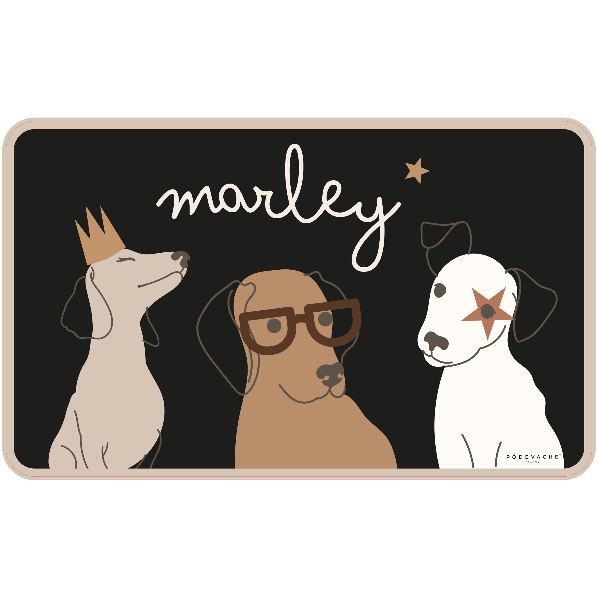 Dog Customizable Vinyl Bowl Mat